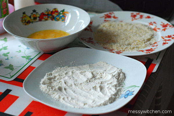 Flour, Egg, Panko Breadcrumb